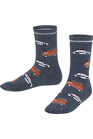 Falke Unisex Kids Police and Fire Cars K So Cotton Patterned 1 Pair Socks, , 3-5