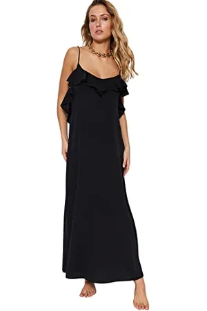 Trendyol Damen Beachwear Maxi Basic Relaxed fit Woven Dress
