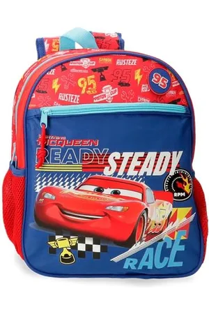 Disney Joumma Cars Lets Race Backpack, School Backpack, Made of Polyester, Pockets and Compartments, Wide and Adjustable Straps., , Daypack
