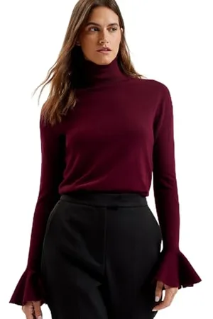 Ted Baker Womens Wmk-tamsenn-roll Neck Fluted Sleeve Sweater, , 16 UK