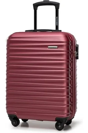 Wittchen Travel Suitcase Carry-On Cabin Luggage Hardshell Made of ABS with 4 Spinner Wheels Combination Lock Telescopic Handle Groove Line Size Cabin Suitcase