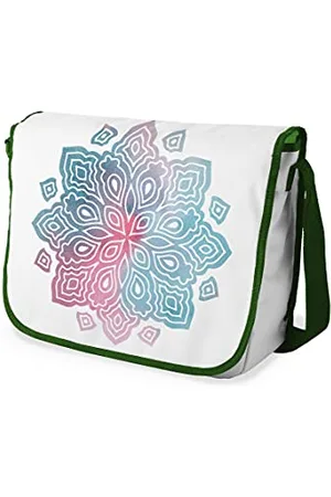 Bonamaison Digitally Printed Messenger School Bag with Khaki Strap for Students, Cross Body Bag, Courier Bag, Shoulder Bag for School, Back to School, Size: 29x36 Cm