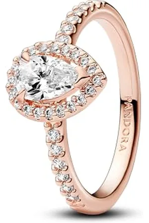 PANDORA Timeless 14k Rose -plated ring with clear cubic zirconia, 54