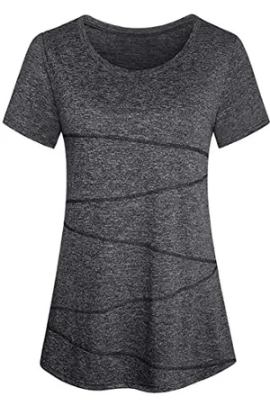 Sykooria Workout Yoga Tops for Women Ladies Summer Quick Dry Tshirt Loose fit Activewear for Running Exercise Training Basic Sports Gym Tops