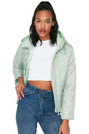 Trendyol Women Regular Biker Jackets Hood Woven Jacket