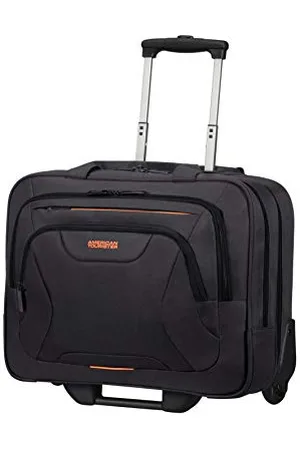 American Tourister American Tour Minister at Work - 15.6 inch laptop bag with rollers, 44 cm, 22 l, black/orange (black/orange)