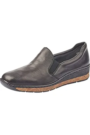 Rieker Women’s 59766 Loafers, Black (Schwarz/ 00 00), 4 UK