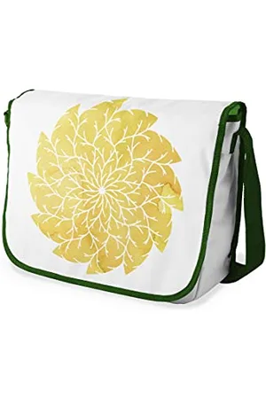 Bonamaison Digitally Printed Messenger School Bag with Khaki Strap for Students, Cross Body Bag, Courier Bag, Shoulder Bag for School, Back to School, Size: 29x36 Cm