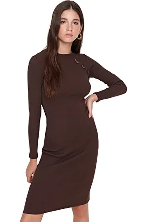 Trendyol Women Midi Basic Slim Knit Dress