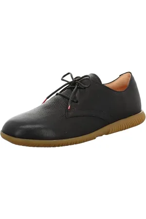 Think! Herren HAUKI chromfrei gegerbte nachhaltige Halbschuhe, Schwarz 0000