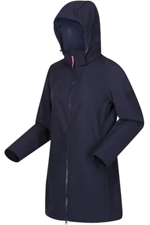 Regatta Womens Carisbrooke Longline Softshell Jacket, Navy(Flamingo Pink), 12 EU
