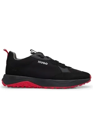 HUGO BOSS Mens Kane Runn Mixed-Material Trainers with Rubberised Synthetic Coated Fabric Size 8