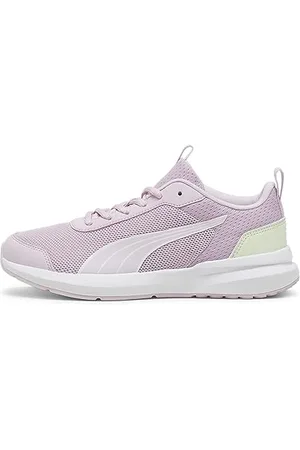 PUMA Unisex Youth Kruz Track Jr Sneakers, Grape Mist- White-Green Illusion, 5.5 UK