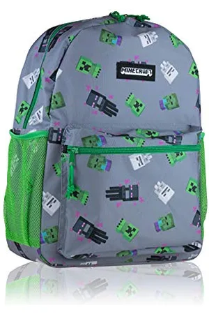 Minecraft Teen Backpack, Grey, Dimensions: Approx. 30 x 14 x 40 cm (L x W x H), , Maße: ca. 30 x 14 x 40 cm (LxBxH), Games