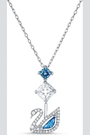 Swarovski Dazzling Swan Necklace, Brilliant White and Crystals with Elegant Rhodium Plated Metal, from 