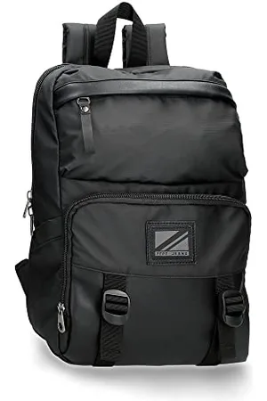 Pepe Jeans Straps Adaptable Laptop Backpack 13.3" Black 25x37x10 cm Polyester with Synthetic Leather details 9.25L