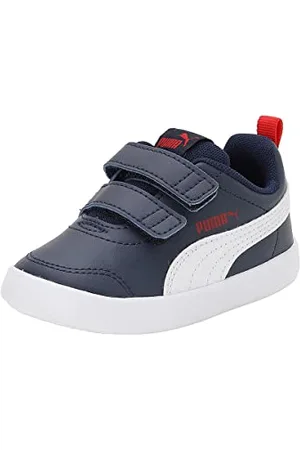 PUMA Unisex Kids Courtflex V2 V Inf Sneakers, Peacoat-High Risk Red, 9 UK