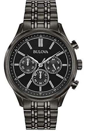 BULOVA Mens Chronograph Quartz Watch with Stainless Steel Strap 98A217