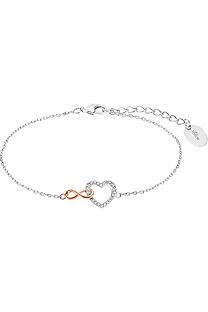 QS by s.Oliver Bracelet 925 Sterling silver woman bracelet, with zirconia synth., 17+3 cm, , Infinity, comes in jewelry gift box