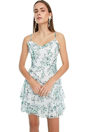 Trendyol FeMan Mini Ruffle Hem Regular fit Woven Dress