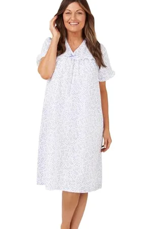 Marlon Womens Carlotta Easy-Care Frill Trim Woven Nightdress, , 10-12