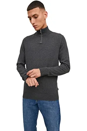 JACK & JONES Mens JJEmil Half Zip Sweater - - M