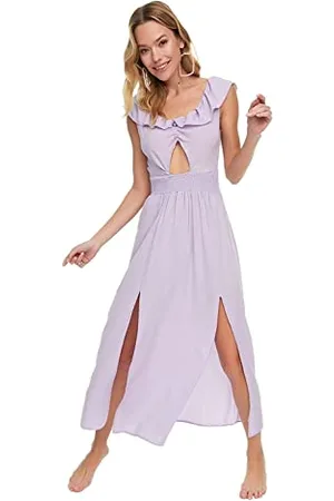Trendyol Woman Maxi Shift V Neck Woven Dress