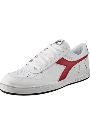 Diadora Unisex Magic Basket Low Icona Gymnastics Shoe, White/Chili Pepper, 2.5 UK