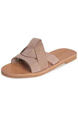Emmanuela Handcrafted For You Size 5 Emmanuela Ancient Greek Style Sandals, Handmade Leather Open Toe Strappy Flat Sandals, Slide on Summer Shoes for Women, Boho Chic Sliders Rose Gold Silver Bronze