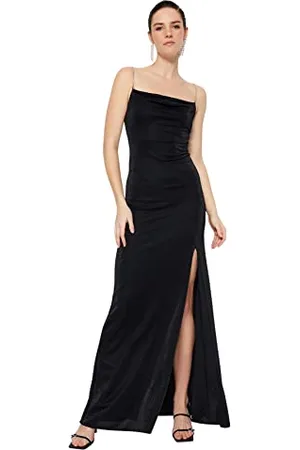 Trendyol Women Maxi Shift Fitted Knitted Evening Dress