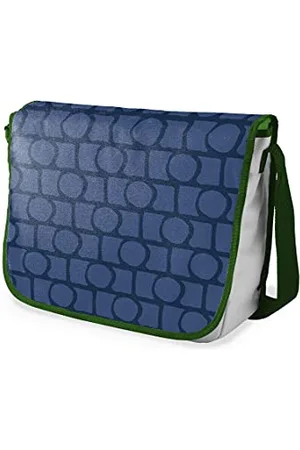 Bonamaison Digitally Printed Messenger School Bag with Khaki Strap for Students, Cross Body Bag, Courier Bag, Shoulder Bag for School, Back to School, Size: 29x36 Cm