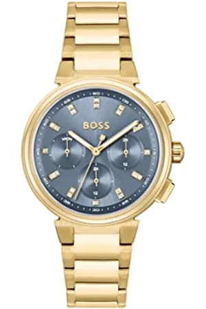 HUGO BOSS Analogue Multifunction Quartz Watch for Women with Gold Colored Stainless Steel Bracelet - 1502677