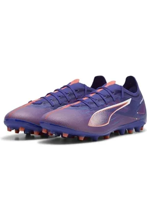 PUMA Unisex Ultra 5 Match MG Soccer Shoe, Lapis Lazuli White-Sunset Glow, 11.5 UK