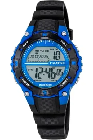 Calypso Unisex Digital Watch with LCD Dial Digital Display and Black Plastic Strap K5684/5