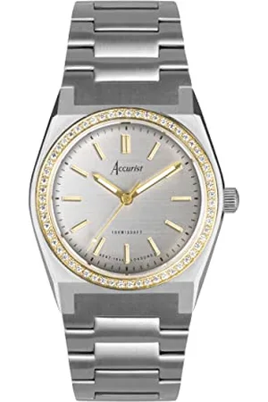 Accurist Ladies Origin 32mm Quartz Watch in Silver with Analogue Display, and Stainless Steel Bracelet 70016
