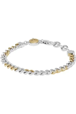 Diesel Bracelet for Men Steel, Length: 180-195mm, Width: 7mm, Height: 4.5mm 2-Tone Stainless Steel Bracelet, DX1354931