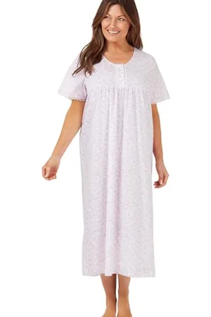 Marlon Ladies Short Sleeve MN145 Longer Length Nightie, , 24-26