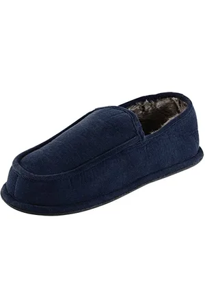 Ego Mens Cord Full Slippers with Soft Faux Fur Lining & Non-Slip Sole - , UK 7