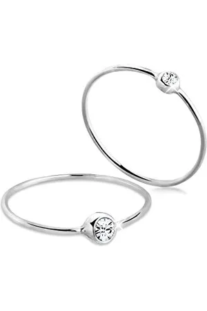 Elli Ring Ladies Set Elegant Basic with Crystals in 925 Sterling Silver