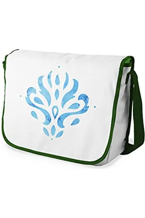 Bonamaison Digitally Printed Messenger School Bag with Khaki Strap for Students, Cross Body Bag, Courier Bag, Shoulder Bag for School, Back to School, Size: 29x36 Cm