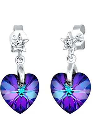 Elli Earrings Herz Stern Astro Kristalle Silber