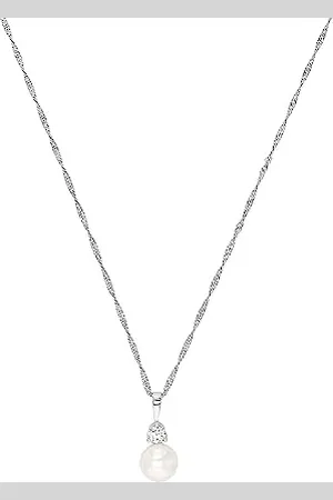 Amor Necklace with pendant 925 Sterling woman necklace, with zirconia synth., with freshwater cultured pearl, 45 cm, , comes in jewelry gift box
