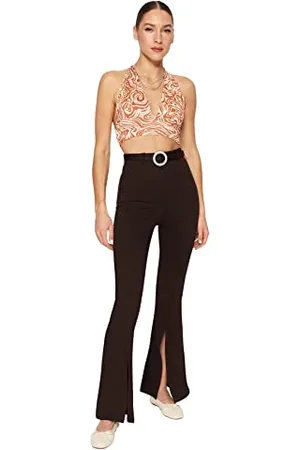 Trendyol Women High Waist Wide Leg Regular fit Trousers