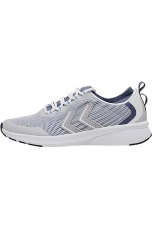 Hummel Unisex Flow FIT Sneaker, White/Ensign Blue, 4.5 UK