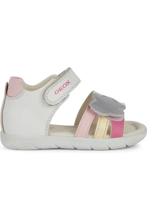 Geox Baby B Alul Girl A Sandal, White Multi-Coloured, 6 UK Child