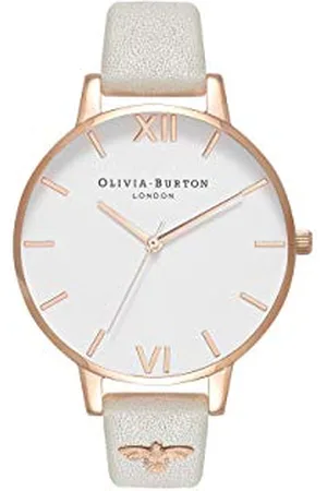 Olivia Burton Analogue Quartz Watch for Women with Grey Leather Strap - OB16ES13