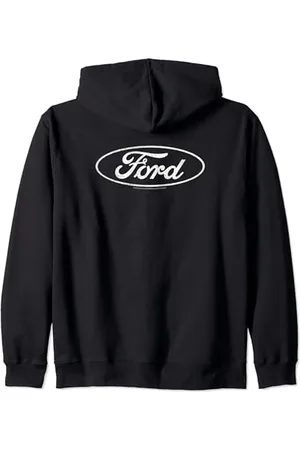 Tom Ford Distressed White Oval Logo Zip Hoodie