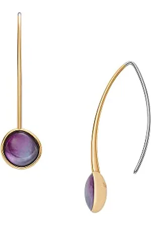 Skagen Earrings for Women Sea Glass, Length: 42.3mm, Width: 10.8mm Gold Stainless Steel Earrings, SKJ1687710