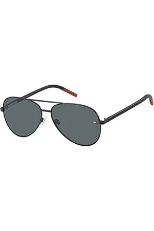 Tommy Hilfiger Mens Sunglasses - Mens Aviator Sunglasses - Black Sunglasses - Men Sunglasses - Men