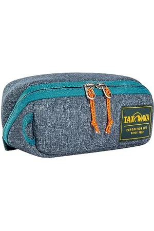 Tatonka Toiletry Bag Square Zip Pouch S (1L) - Hinged Wash Bag with 2 Zip Mesh Pockets PFC/PFAS-Free - 8 x 19 x 7 cm